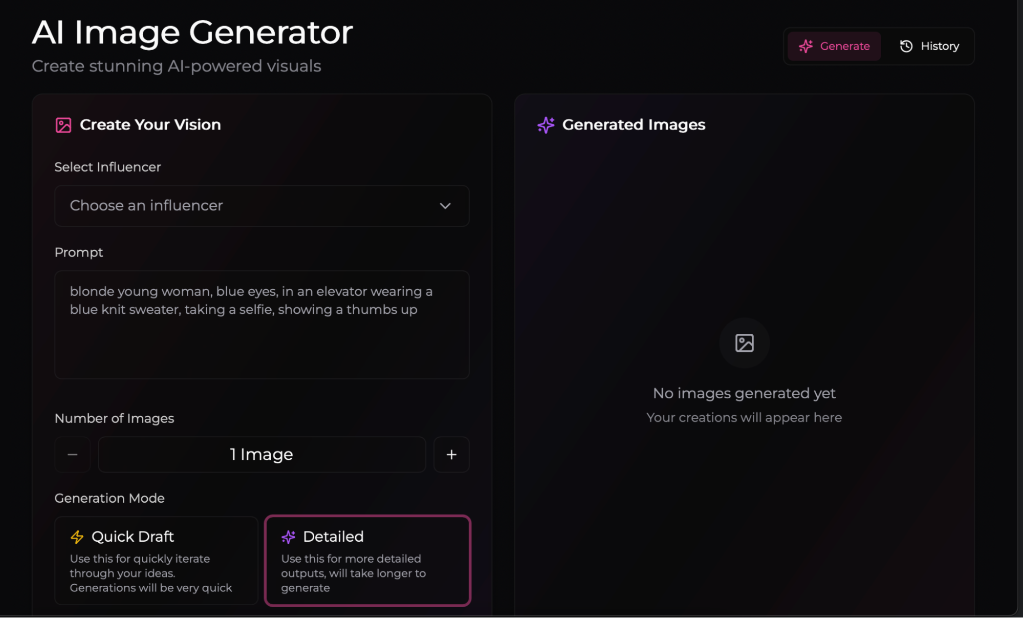 CelebifyAI generate page